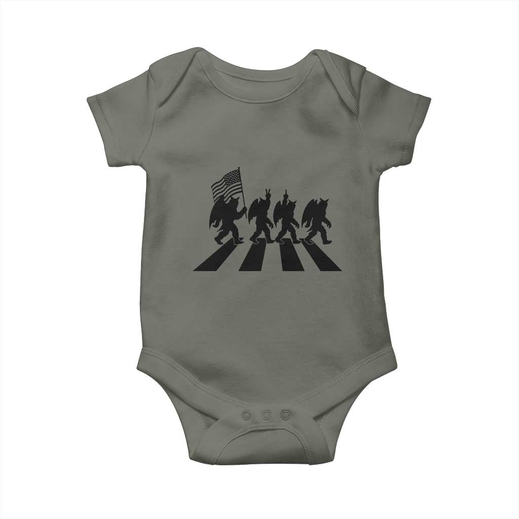Funny Patriotic Mothman Baby Onesie Cryptid Lover Gift TS12 Military Green Print Your Wear