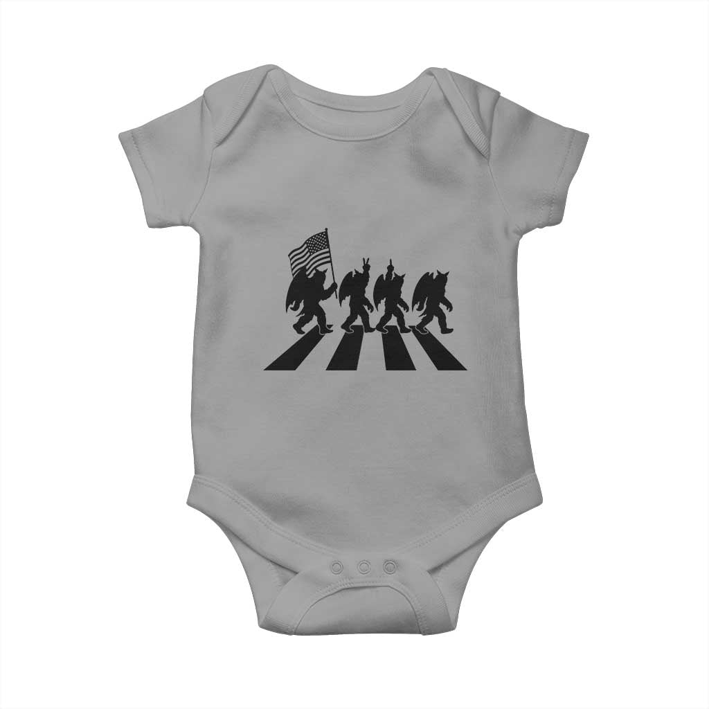Funny Patriotic Mothman Baby Onesie Cryptid Lover Gift TS12 Sport Gray Print Your Wear