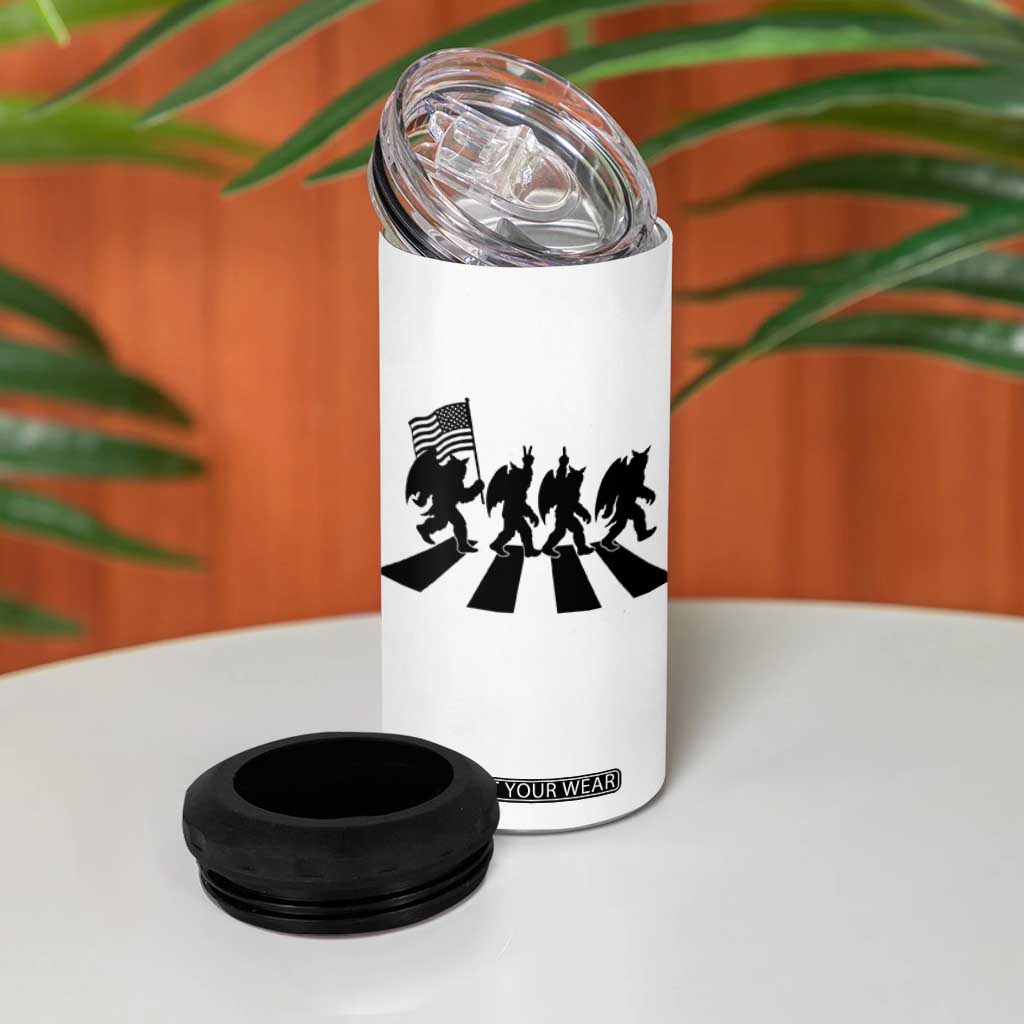 Funny Patriotic Mothman 4 in 1 Can Cooler Tumbler Cryptid Lover Gift TS12 Print Your Wear