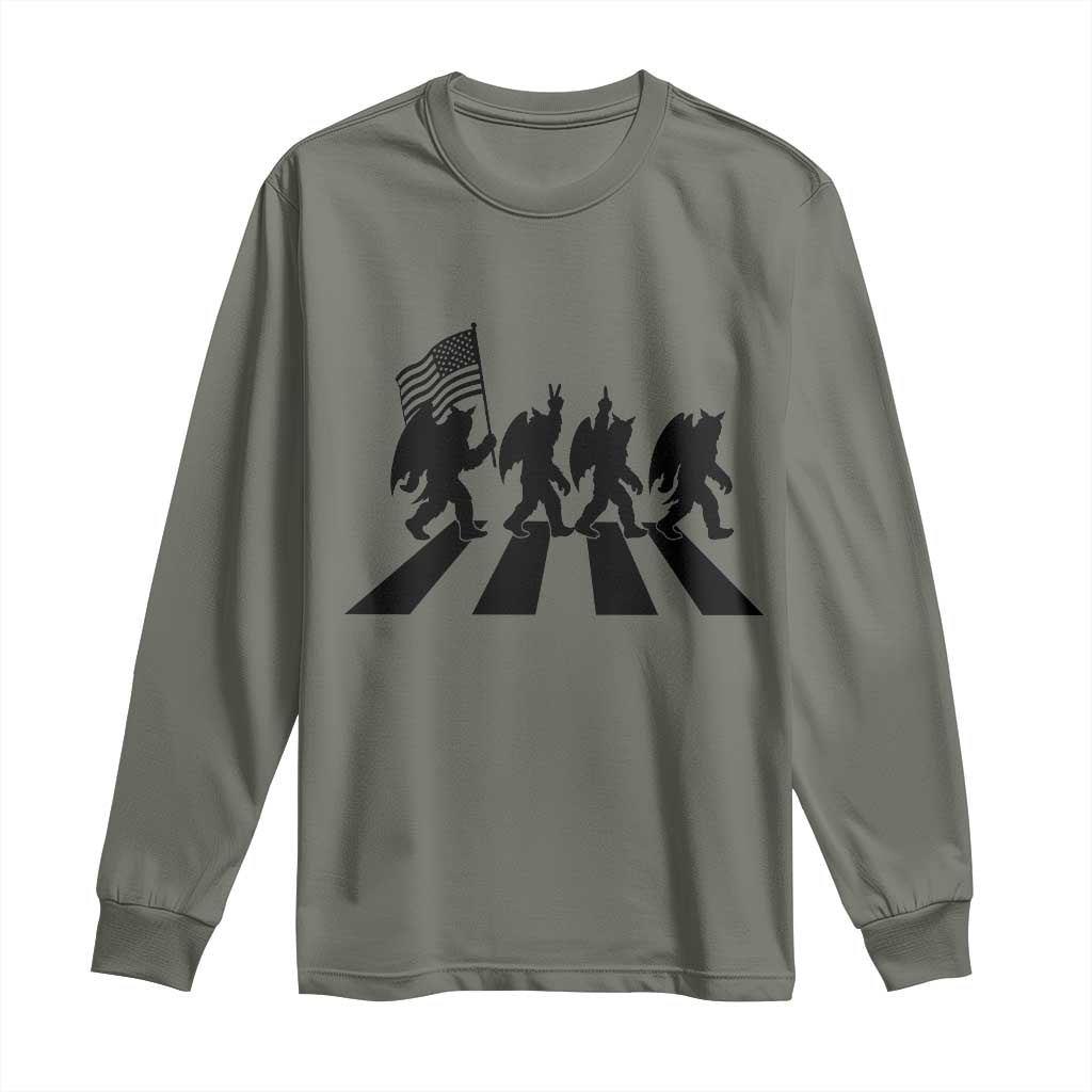 Funny Patriotic Mothman Long Sleeve Shirt Cryptid Lover Gift TS12 Military Green Print Your Wear