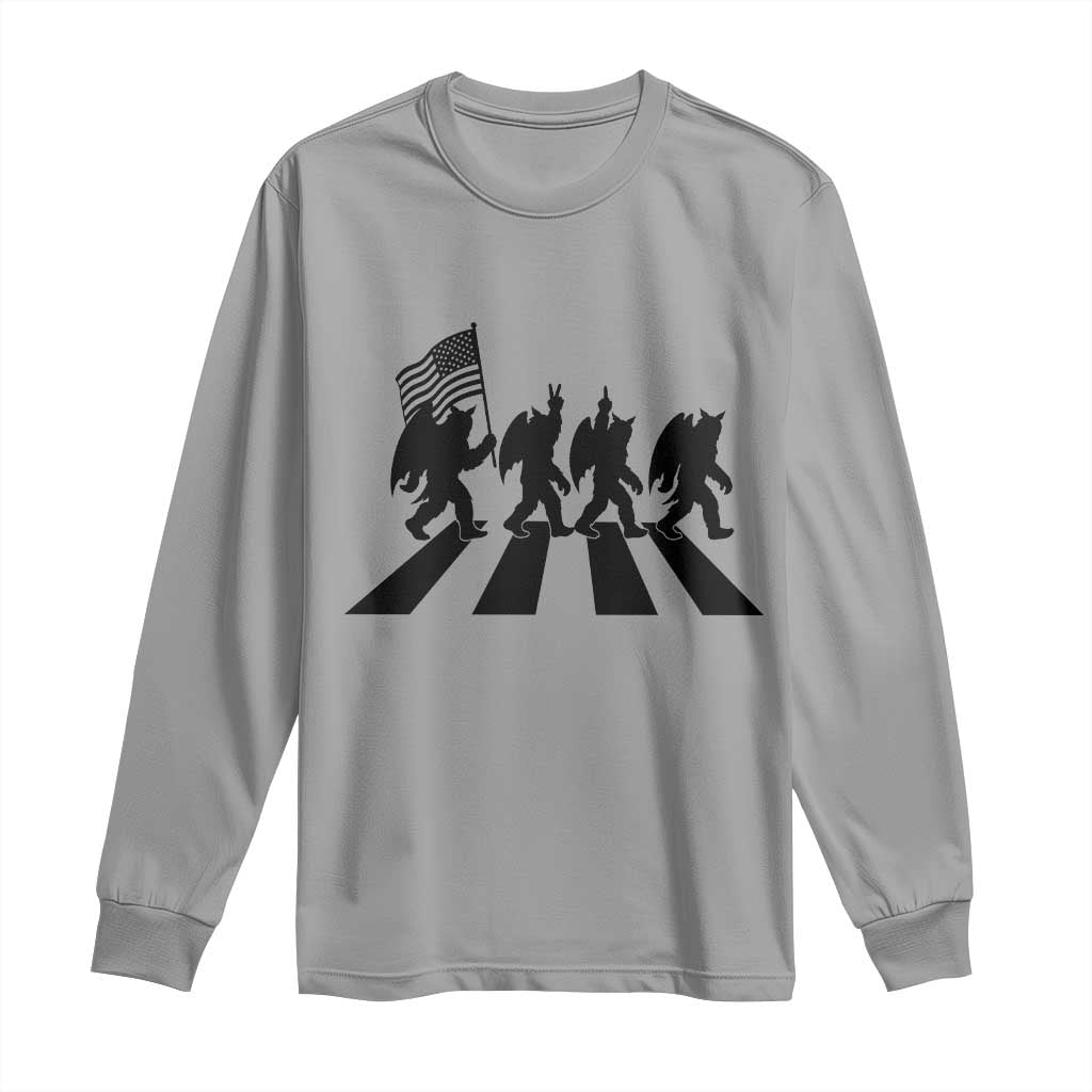 Funny Patriotic Mothman Long Sleeve Shirt Cryptid Lover Gift TS12 Sport Gray Print Your Wear