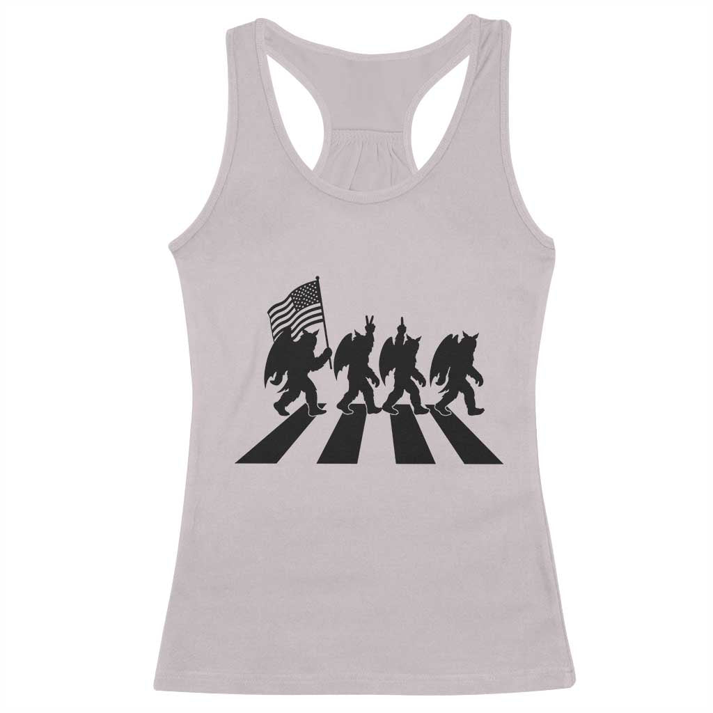 Funny Patriotic Mothman Racerback Tank Top Cryptid Lover Gift TS12 Ice Gray Print Your Wear
