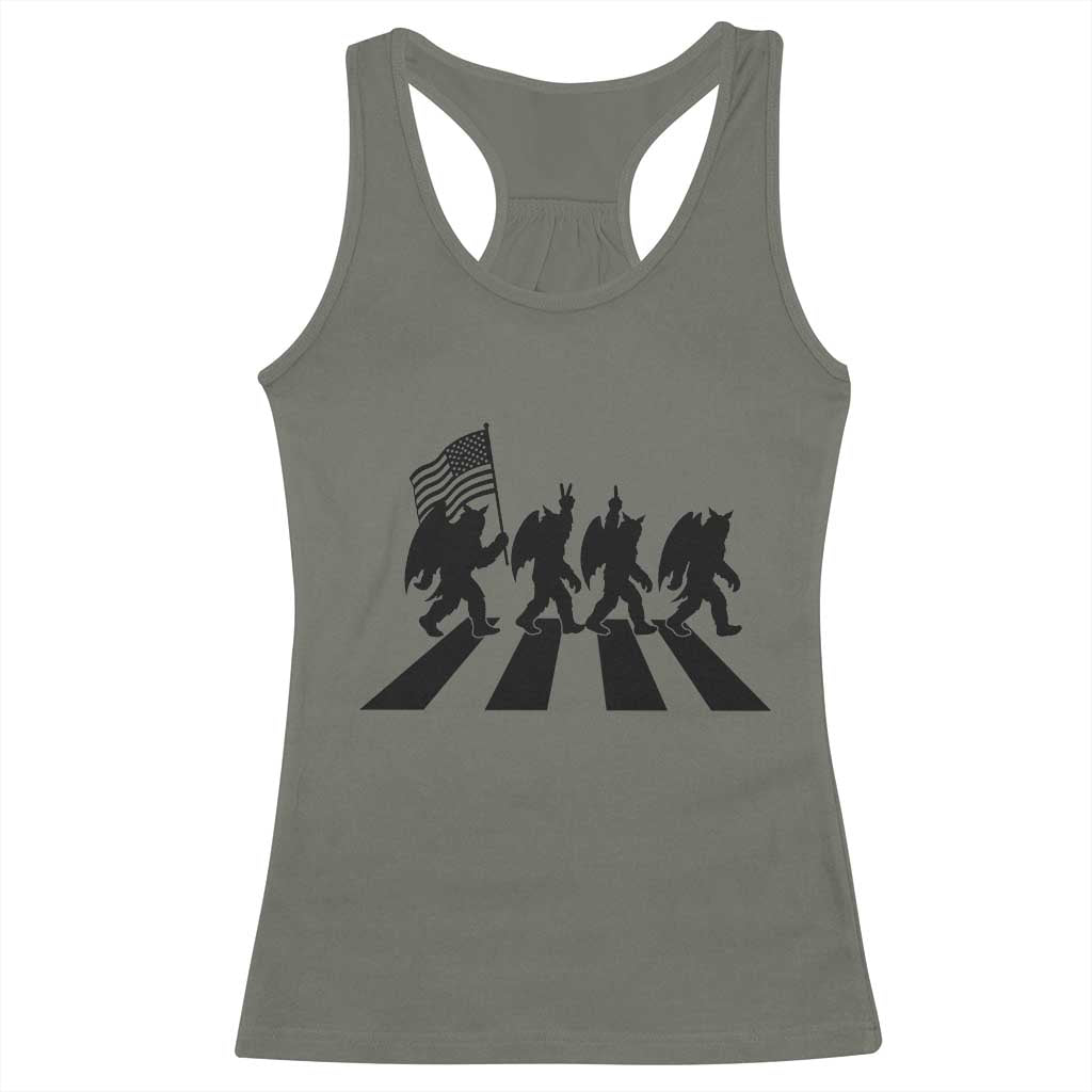 Funny Patriotic Mothman Racerback Tank Top Cryptid Lover Gift TS12 Military Green Print Your Wear