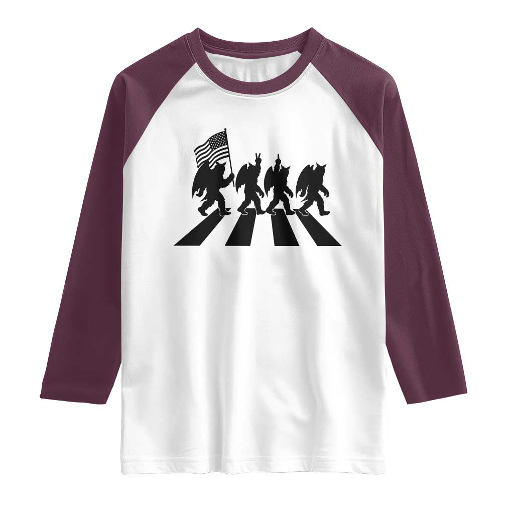 Funny Patriotic Mothman Raglan Shirt Cryptid Lover Gift TS12 White Maroon Print Your Wear