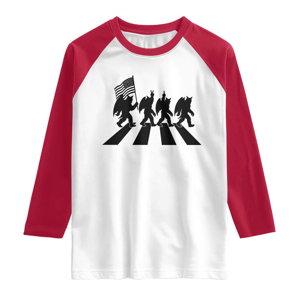 Funny Patriotic Mothman Raglan Shirt Cryptid Lover Gift TS12 White Red Print Your Wear