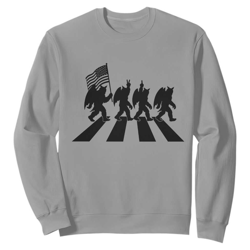 Funny Patriotic Mothman Sweatshirt Cryptid Lover Gift TS12 Sport Gray Print Your Wear