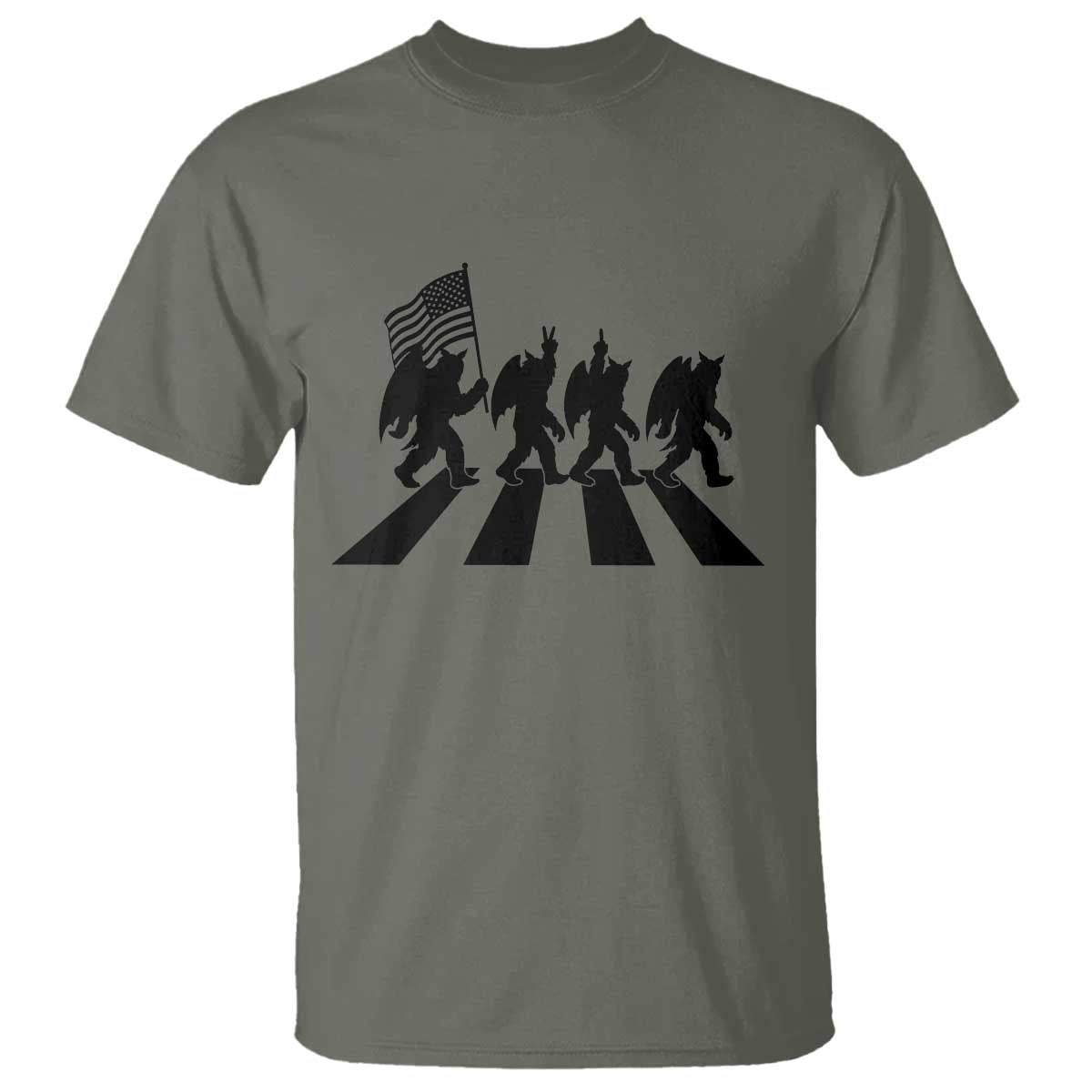 Funny Patriotic Mothman T Shirt Cryptid Lover Gift TS12 Military Green Print Your Wear