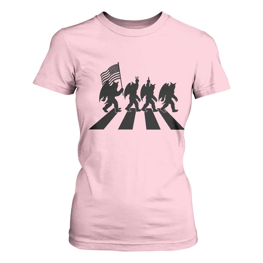 Funny Patriotic Mothman T Shirt For Women Cryptid Lover Gift TS12 Light Pink Print Your Wear