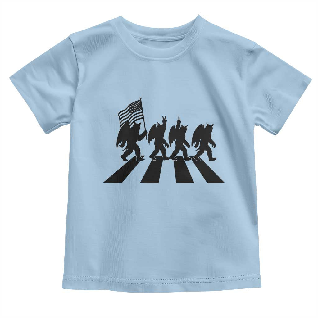 Funny Patriotic Mothman Toddler T Shirt Cryptid Lover Gift TS12 Light Blue Print Your Wear