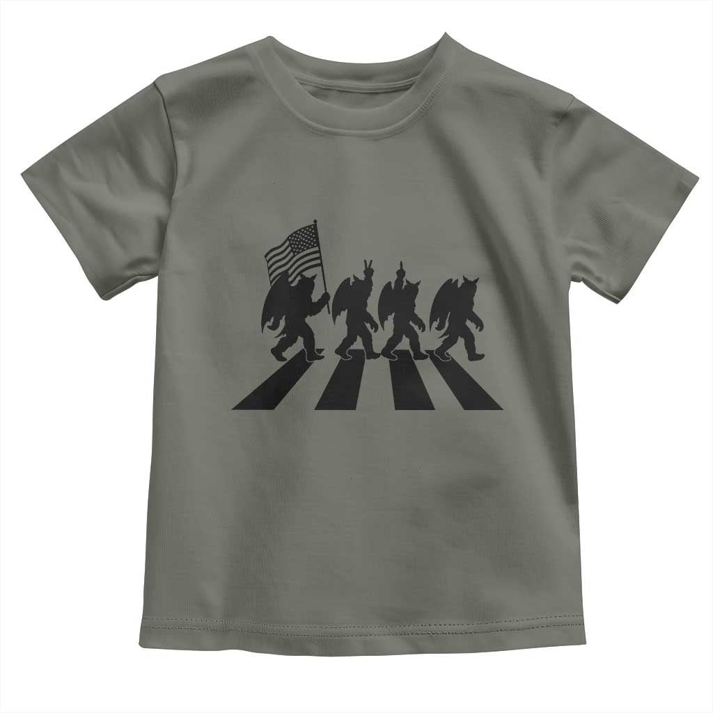 Funny Patriotic Mothman Toddler T Shirt Cryptid Lover Gift TS12 Military Green Print Your Wear