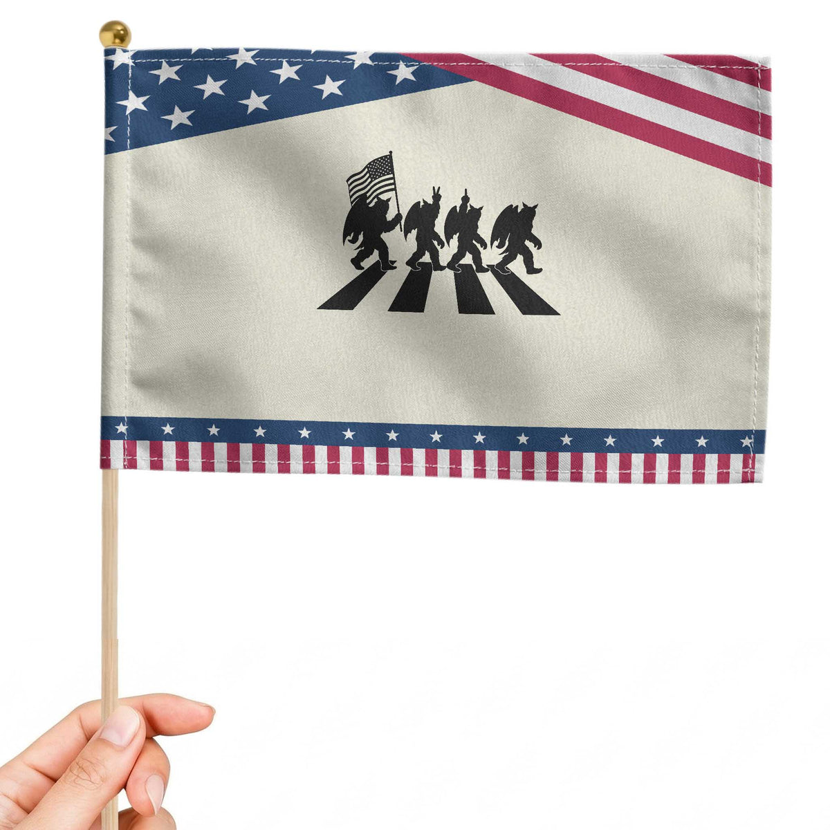 Funny Patriotic Mothman Patriotic Handheld Flag Cryptid Lover Gift TS12 Modern 8.2
