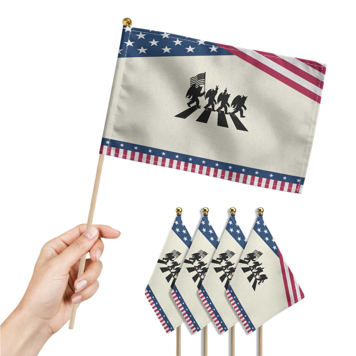 Funny Patriotic Mothman Patriotic Handheld Flag Cryptid Lover Gift TS12 Print Your Wear