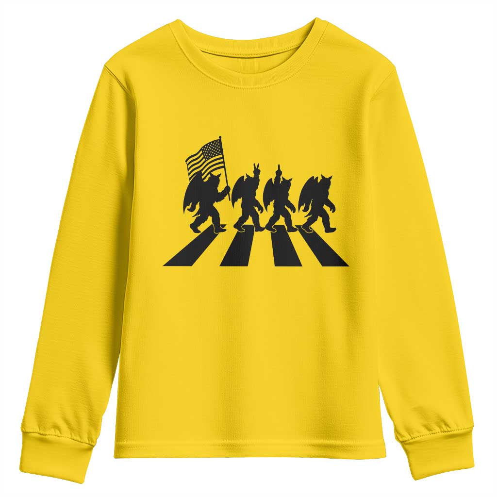 Funny Patriotic Mothman Youth Sweatshirt Cryptid Lover Gift TS12 Daisy Print Your Wear