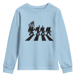 Funny Patriotic Mothman Youth Sweatshirt Cryptid Lover Gift TS12 Light Blue Print Your Wear