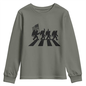 Funny Patriotic Mothman Youth Sweatshirt Cryptid Lover Gift TS12 Military Green Print Your Wear