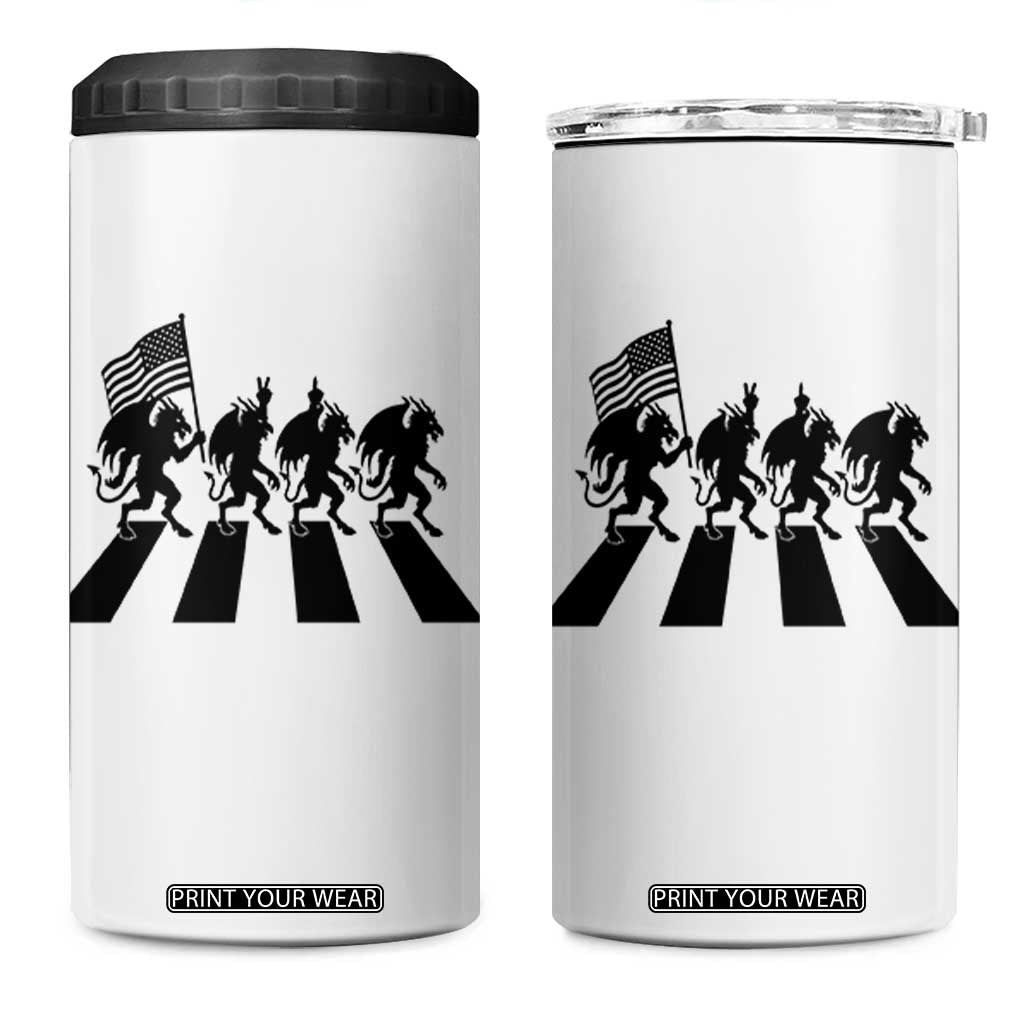 Patriotic Jersey Devil 4 in 1 Can Cooler Tumbler New Jersey Cryptid Gift TS12 One Size: 16 oz White Print Your Wear