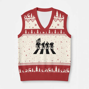 Patriotic Jersey Devil V-Neck Knit Sweater Vest New Jersey Cryptid Gift TS12 Beige Red Print Your Wear