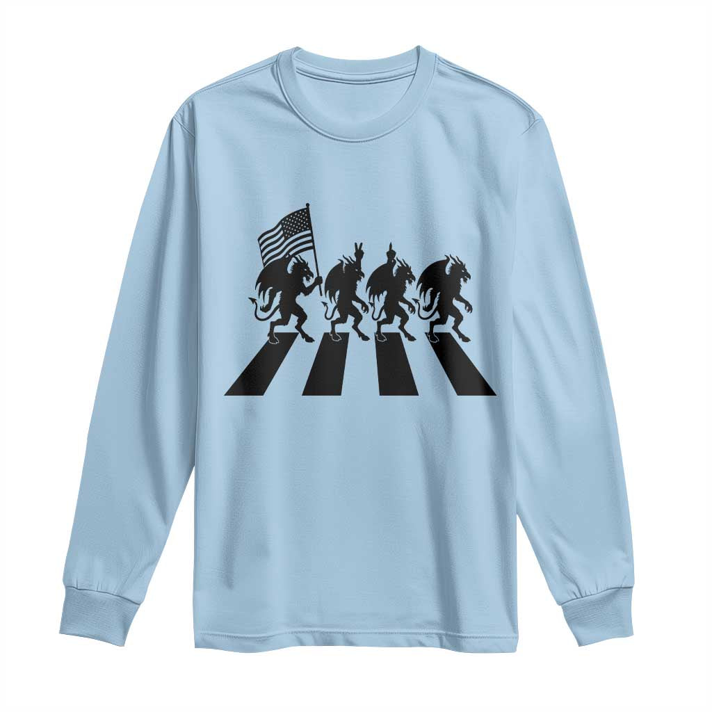 Patriotic Jersey Devil Long Sleeve Shirt New Jersey Cryptid Gift TS12 Light Blue Print Your Wear