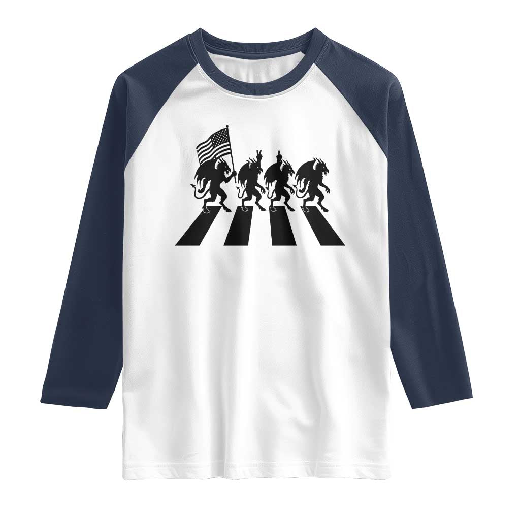 Patriotic Jersey Devil Raglan Shirt New Jersey Cryptid Gift TS12 White Navy Print Your Wear