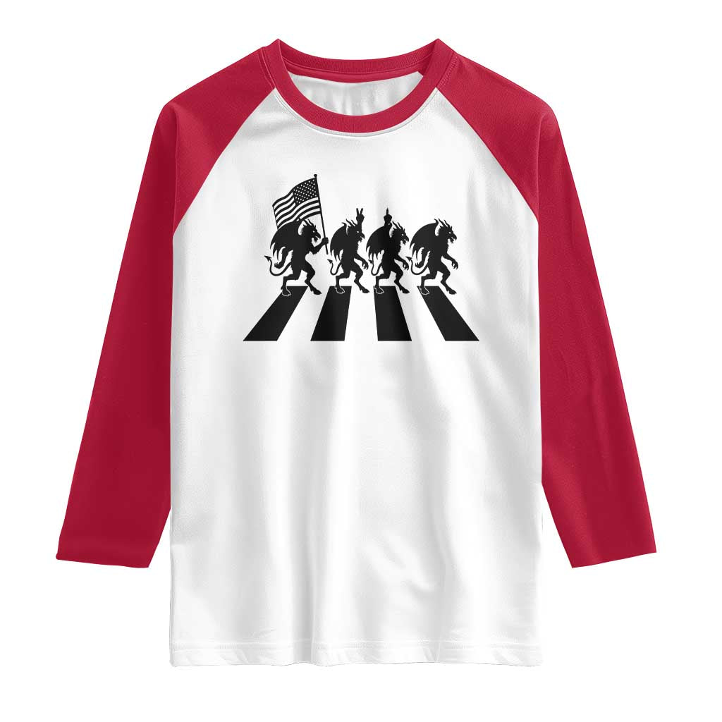 Patriotic Jersey Devil Raglan Shirt New Jersey Cryptid Gift TS12 White Red Print Your Wear
