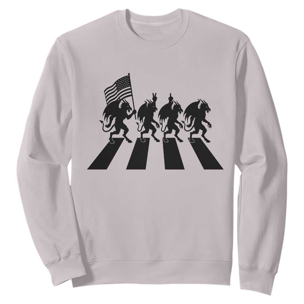 Patriotic Jersey Devil Sweatshirt New Jersey Cryptid Gift TS12 Ice Gray Print Your Wear