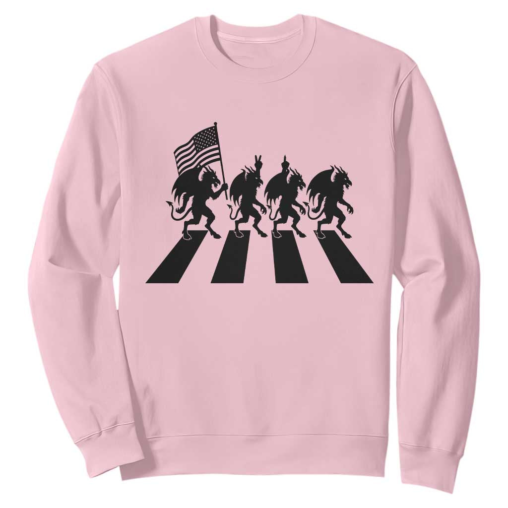 Patriotic Jersey Devil Sweatshirt New Jersey Cryptid Gift TS12 Light Pink Print Your Wear
