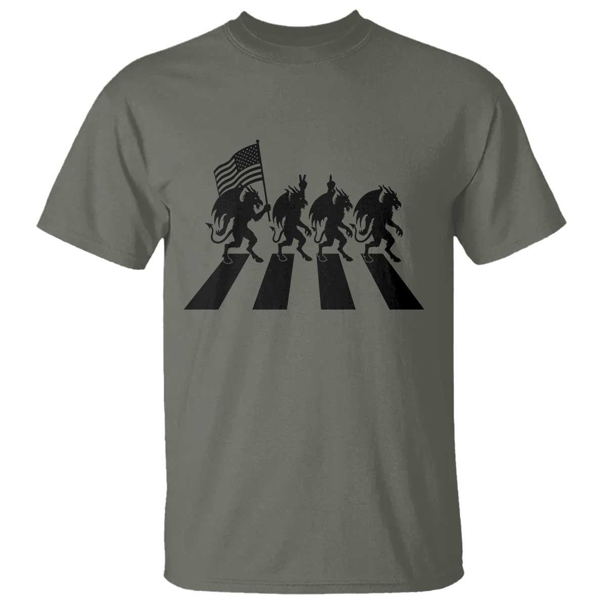 Patriotic Jersey Devil T Shirt New Jersey Cryptid Gift TS12 Military Green Print Your Wear