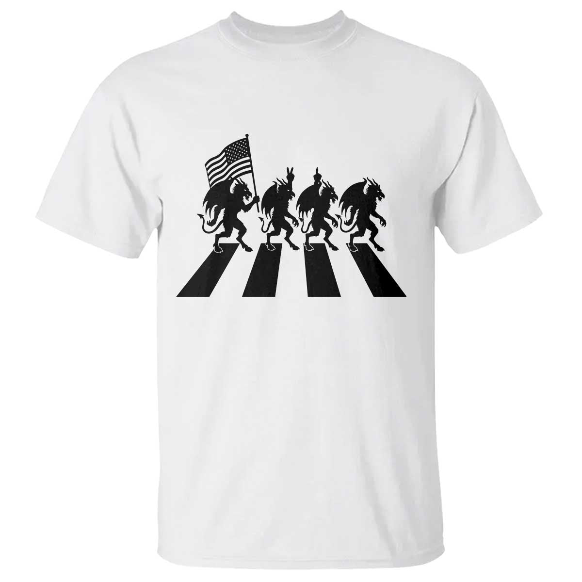 Patriotic Jersey Devil T Shirt New Jersey Cryptid Gift TS12 White Print Your Wear