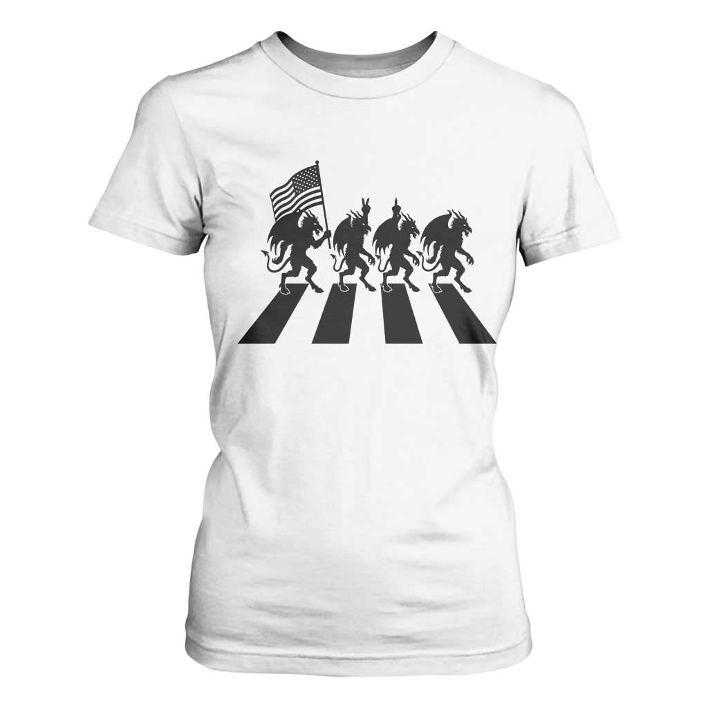 Patriotic Jersey Devil T Shirt For Women New Jersey Cryptid Gift TS12 White Print Your Wear