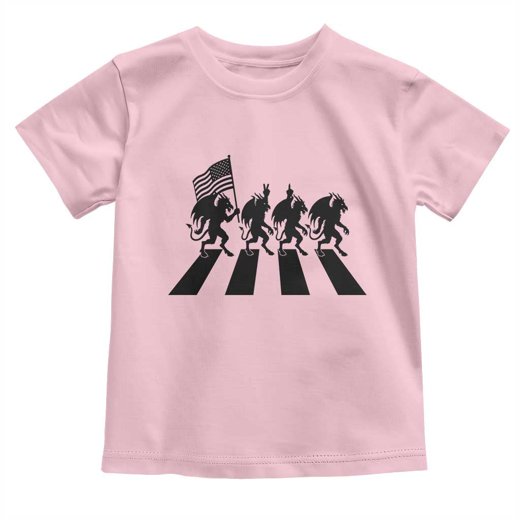 Patriotic Jersey Devil Toddler T Shirt New Jersey Cryptid Gift TS12 Light Pink Print Your Wear