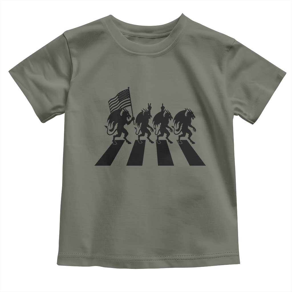 Patriotic Jersey Devil Toddler T Shirt New Jersey Cryptid Gift TS12 Military Green Print Your Wear