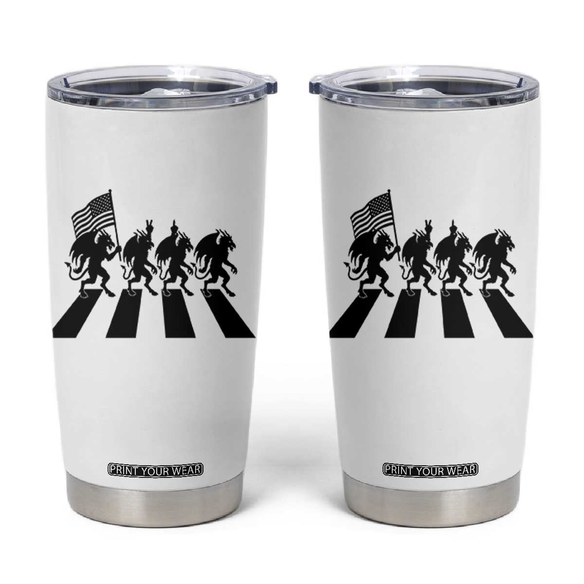 Patriotic Jersey Devil Tumbler Cup New Jersey Cryptid Gift TS12 White Print Your Wear