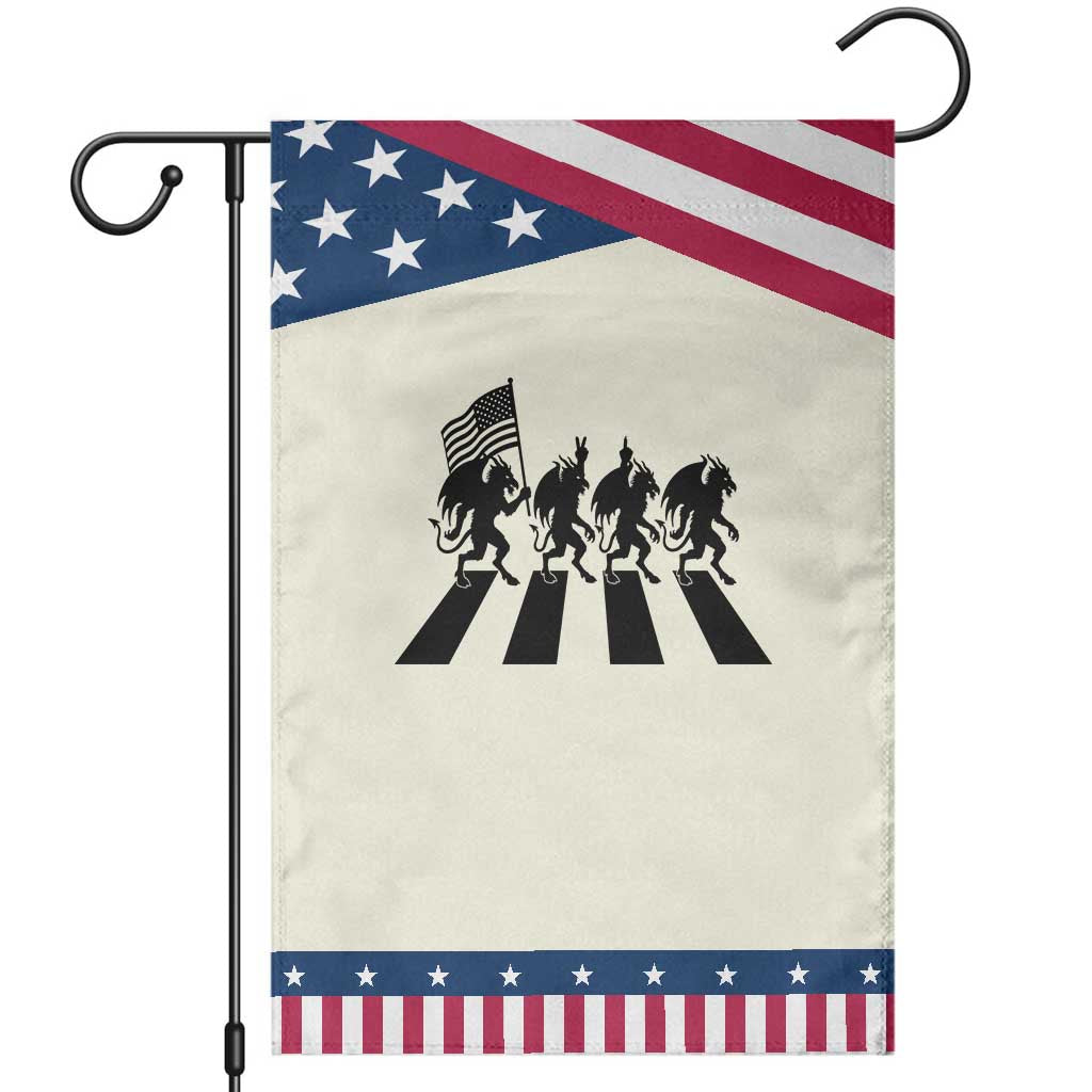 Patriotic Jersey Devil Garden Flag New Jersey Cryptid Gift TS12 Modern Beige Blue Print Your Wear