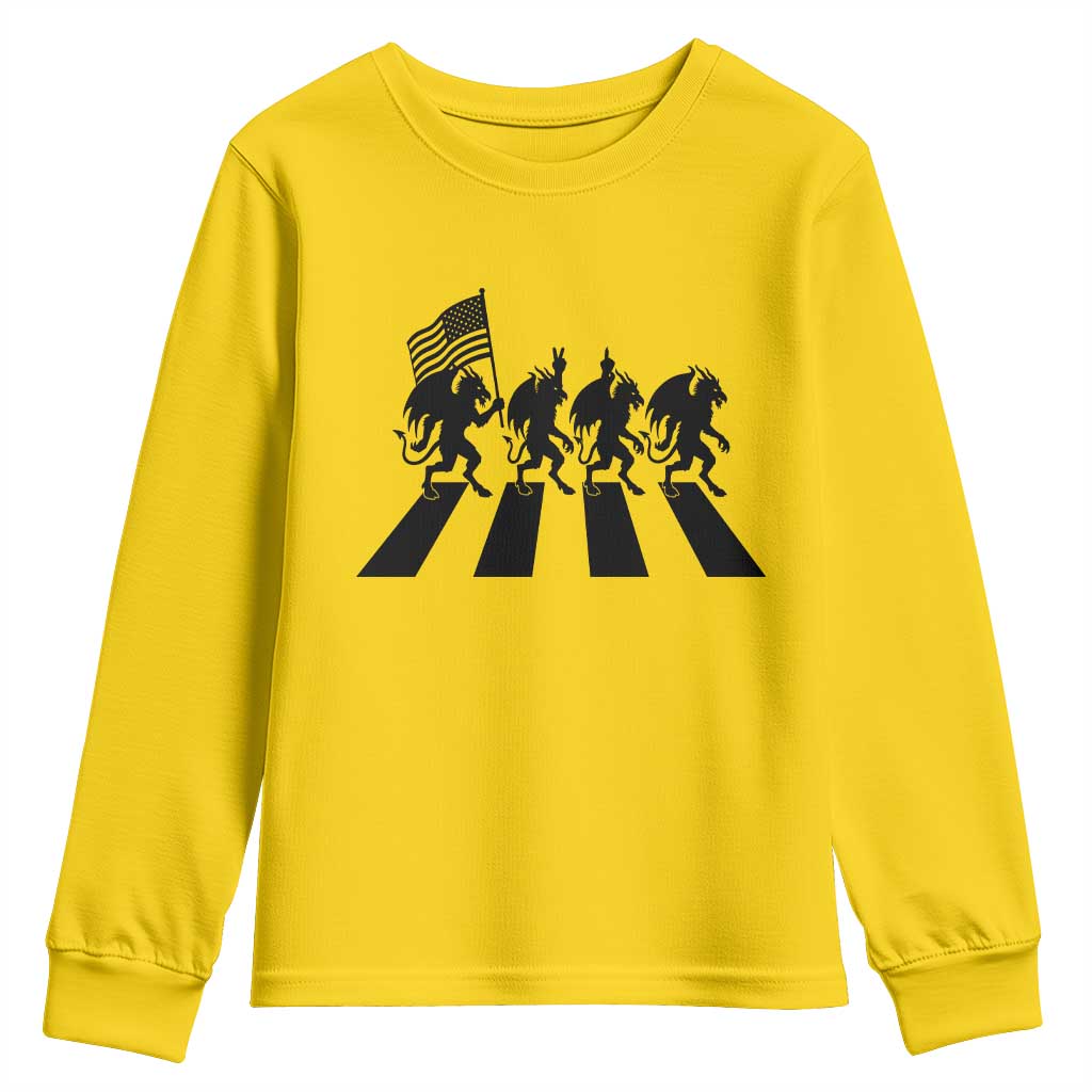 Patriotic Jersey Devil Youth Sweatshirt New Jersey Cryptid Gift TS12 Daisy Print Your Wear