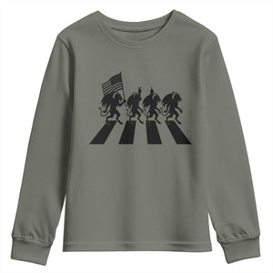 Patriotic Jersey Devil Youth Sweatshirt New Jersey Cryptid Gift TS12 Military Green Print Your Wear