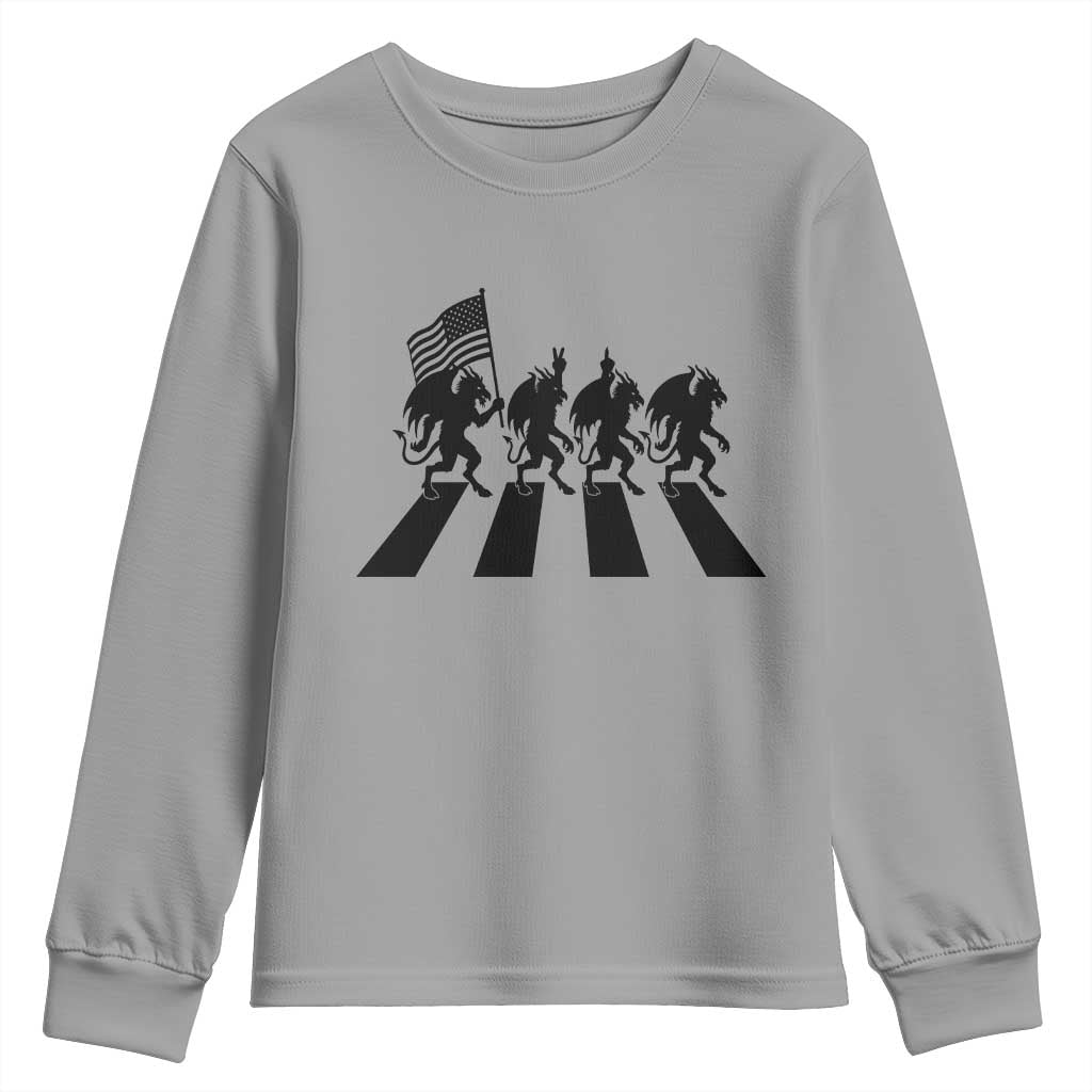 Patriotic Jersey Devil Youth Sweatshirt New Jersey Cryptid Gift TS12 Sport Gray Print Your Wear