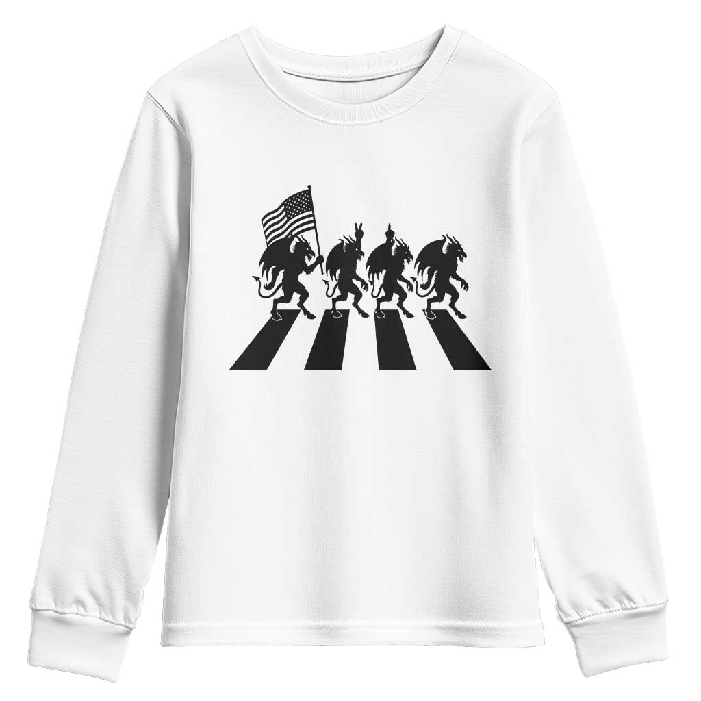 Patriotic Jersey Devil Youth Sweatshirt New Jersey Cryptid Gift TS12 White Print Your Wear