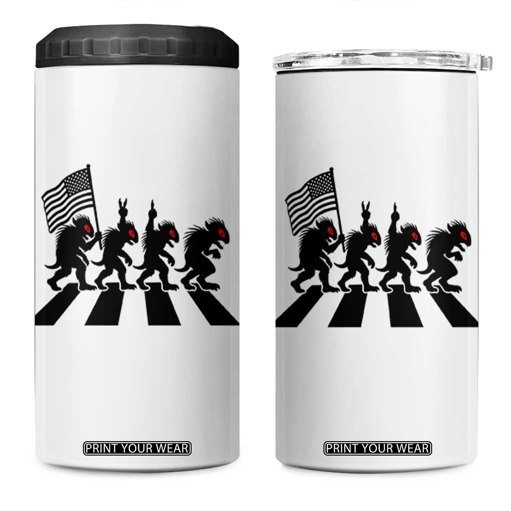 Patriotic Chupacabra 4 in 1 Can Cooler Tumbler Funny Cryptid Lover Gift TS12 One Size: 16 oz White Print Your Wear