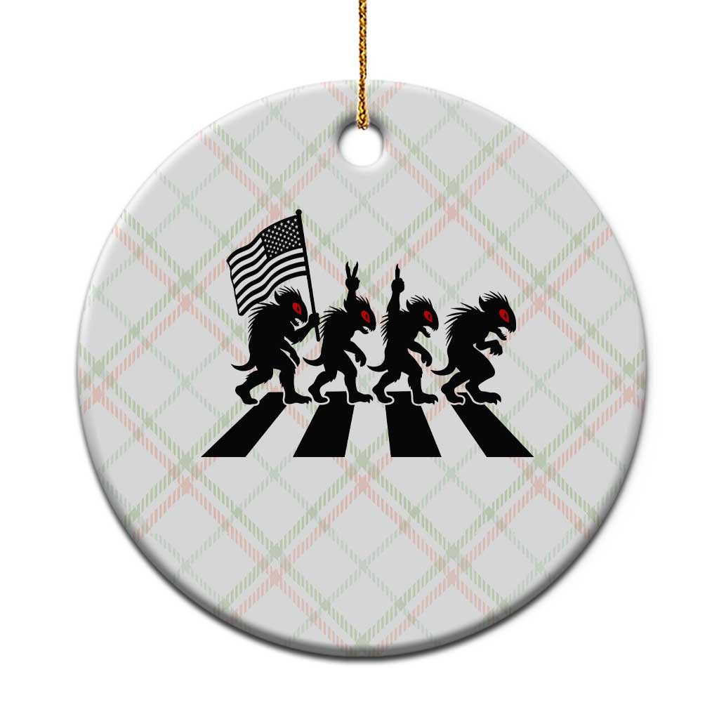 Patriotic Chupacabra Ceramic Ornament Funny Cryptid Lover Gift TS12 1pc Christmas Plaid Print Your Wear