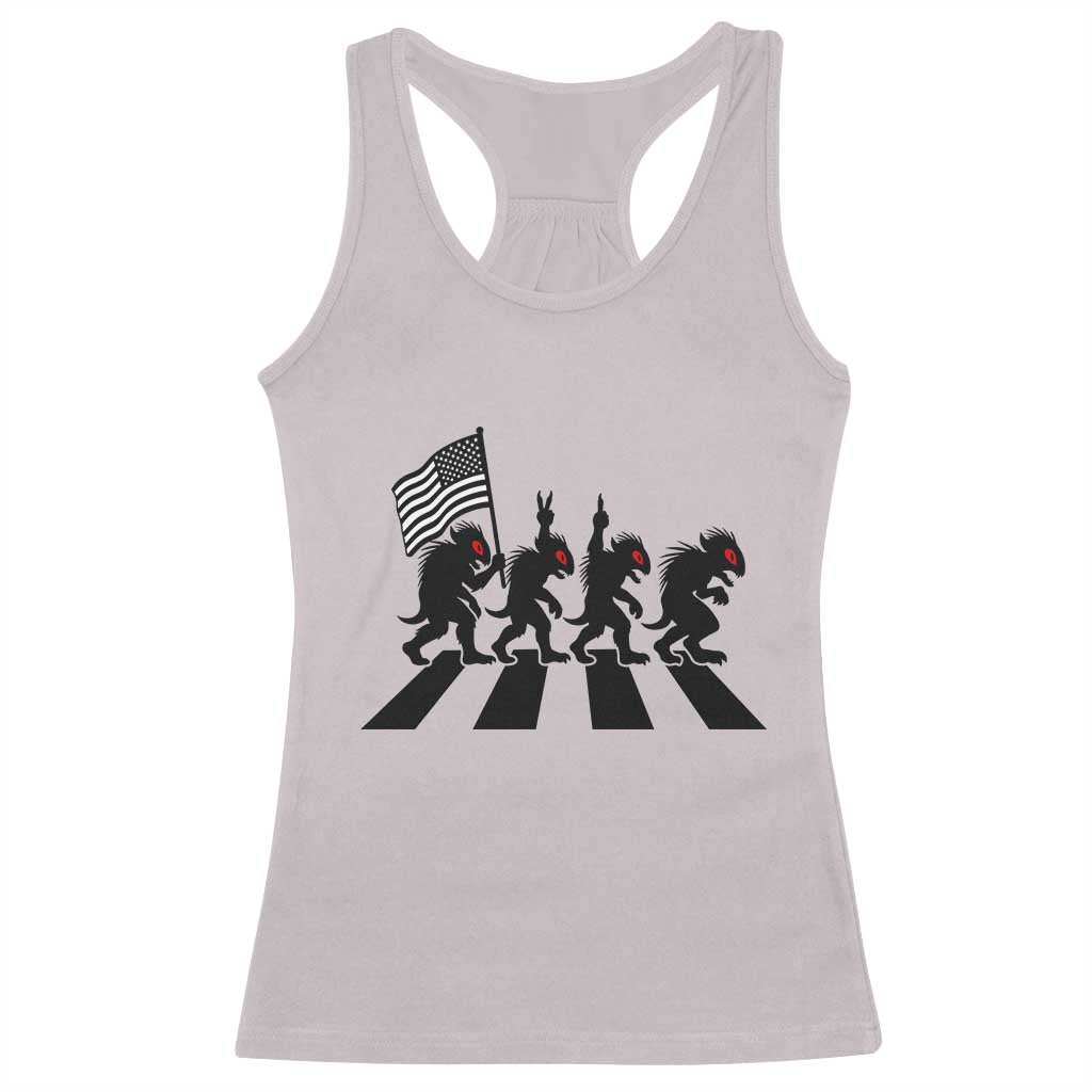 Patriotic Chupacabra Racerback Tank Top Funny Cryptid Lover Gift TS12 Ice Gray Print Your Wear