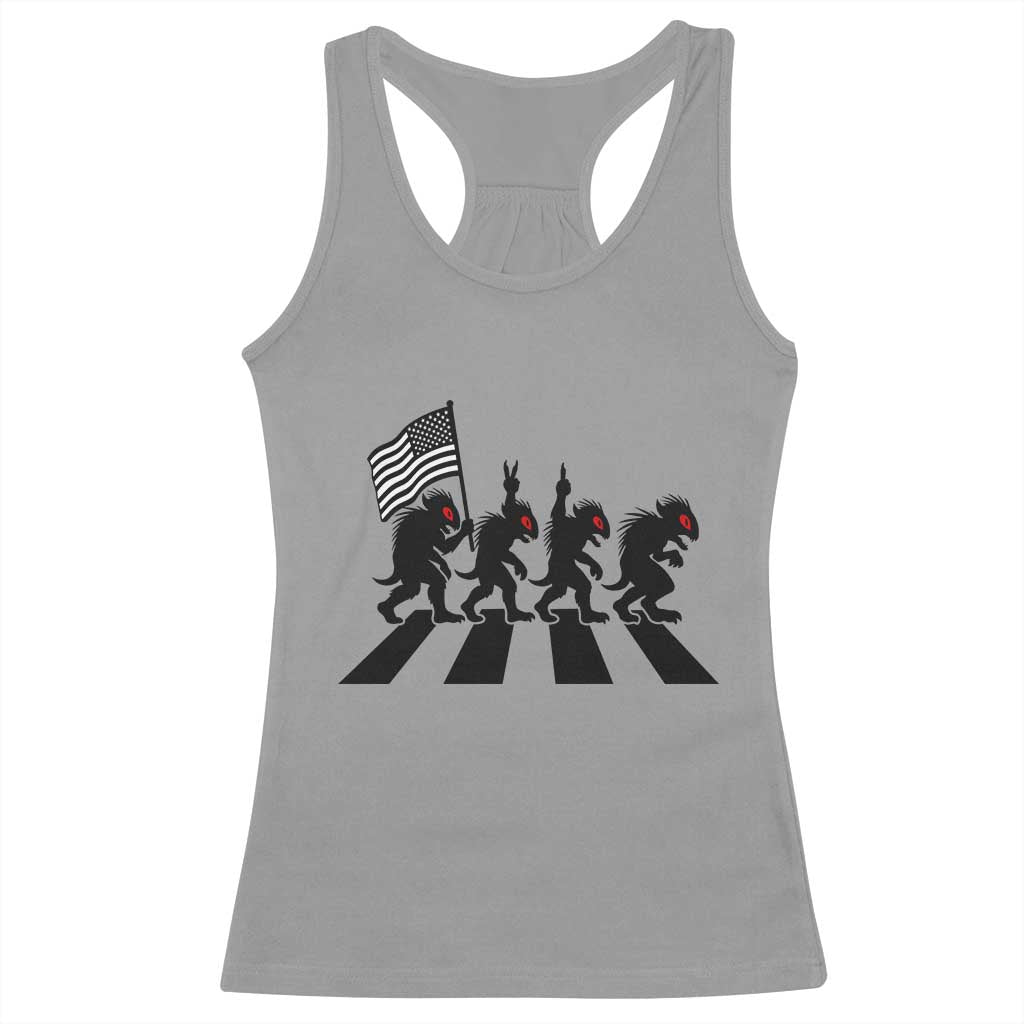 Patriotic Chupacabra Racerback Tank Top Funny Cryptid Lover Gift TS12 Sport Gray Print Your Wear