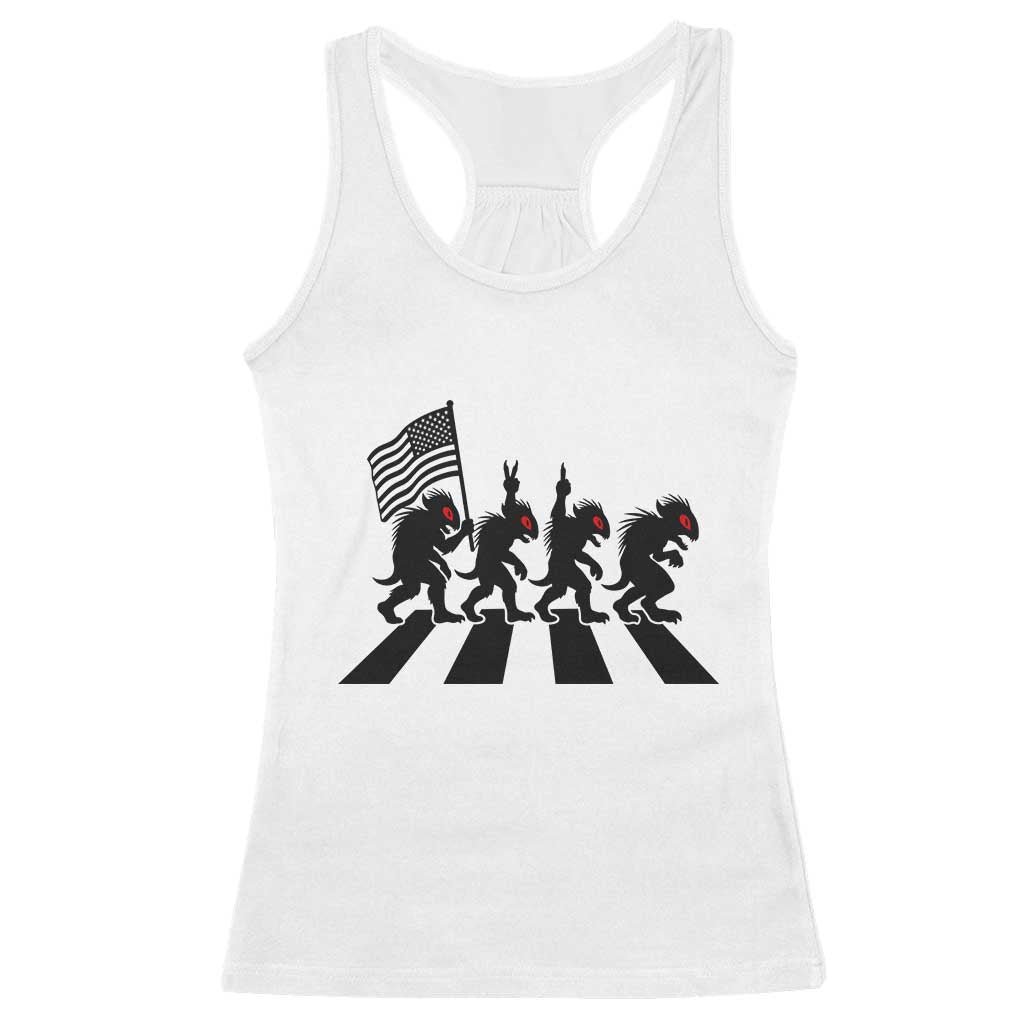 Patriotic Chupacabra Racerback Tank Top Funny Cryptid Lover Gift TS12 White Print Your Wear