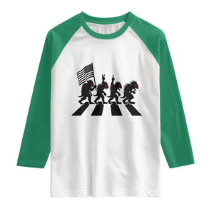 Patriotic Chupacabra Raglan Shirt Funny Cryptid Lover Gift TS12 White Kelly Green Print Your Wear
