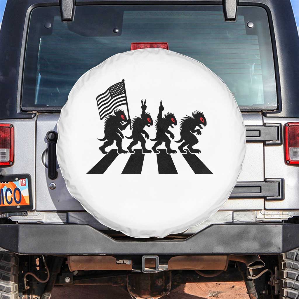 Patriotic Chupacabra Spare Tire Cover Funny Cryptid Lover Gift TS12 No hole White Print Your Wear