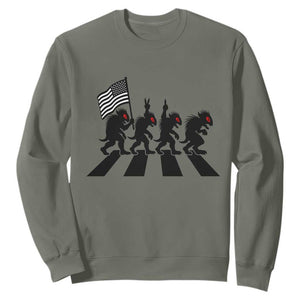 Patriotic Chupacabra Sweatshirt Funny Cryptid Lover Gift TS12 Military Green Print Your Wear