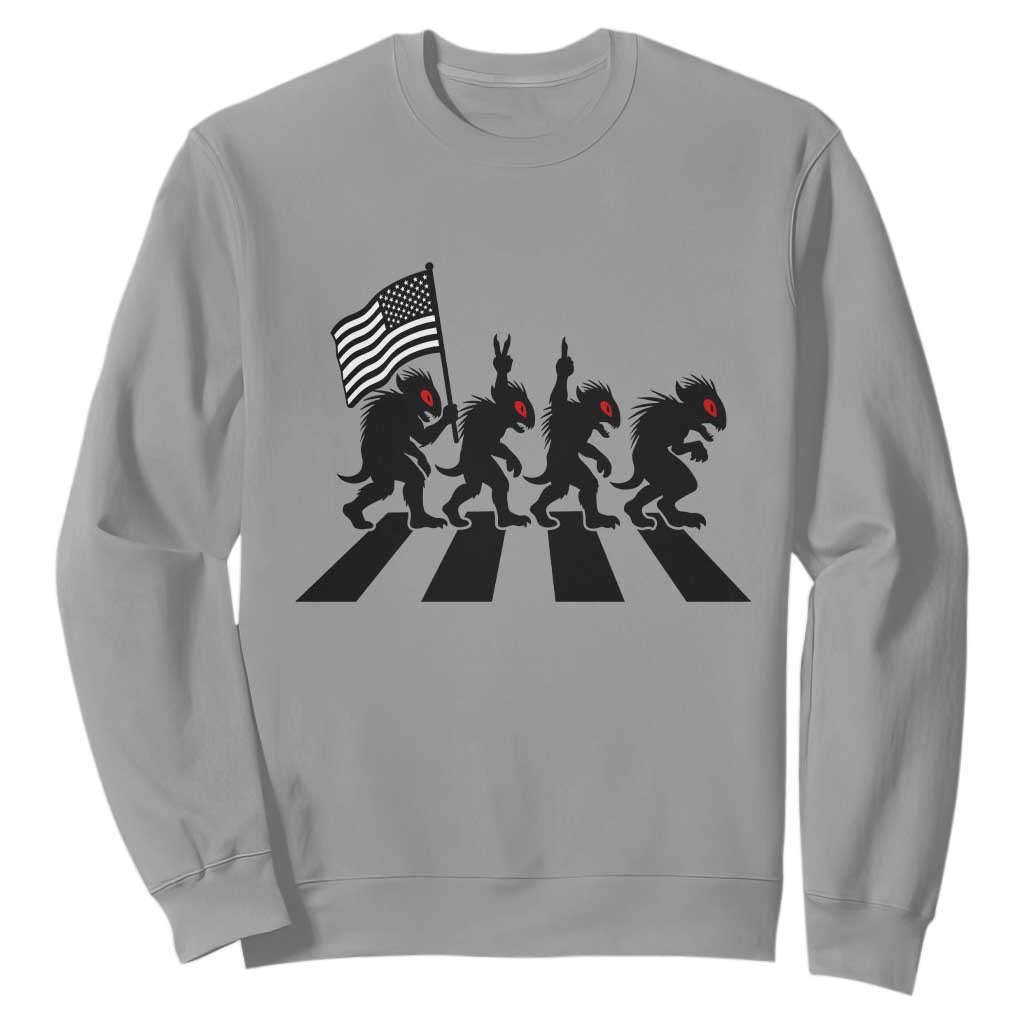 Patriotic Chupacabra Sweatshirt Funny Cryptid Lover Gift TS12 Sport Gray Print Your Wear