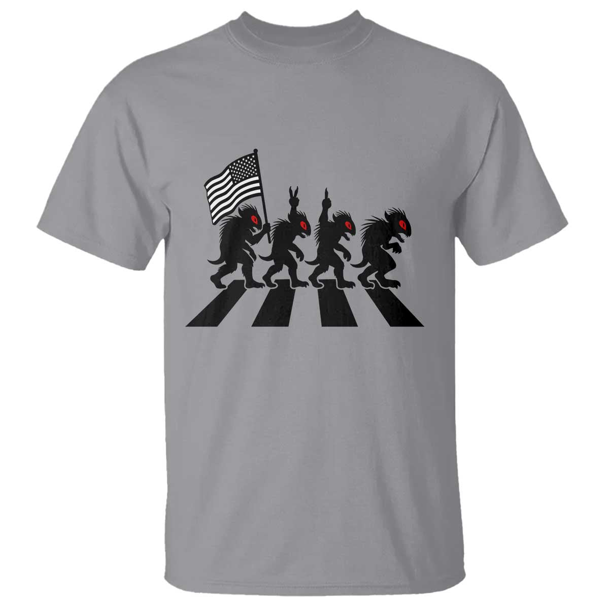 Patriotic Chupacabra T Shirt Funny Cryptid Lover Gift TS12 Sport Gray Print Your Wear