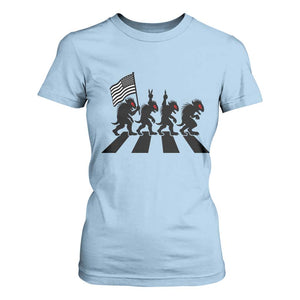 Patriotic Chupacabra T Shirt For Women Funny Cryptid Lover Gift TS12 Light Blue Print Your Wear