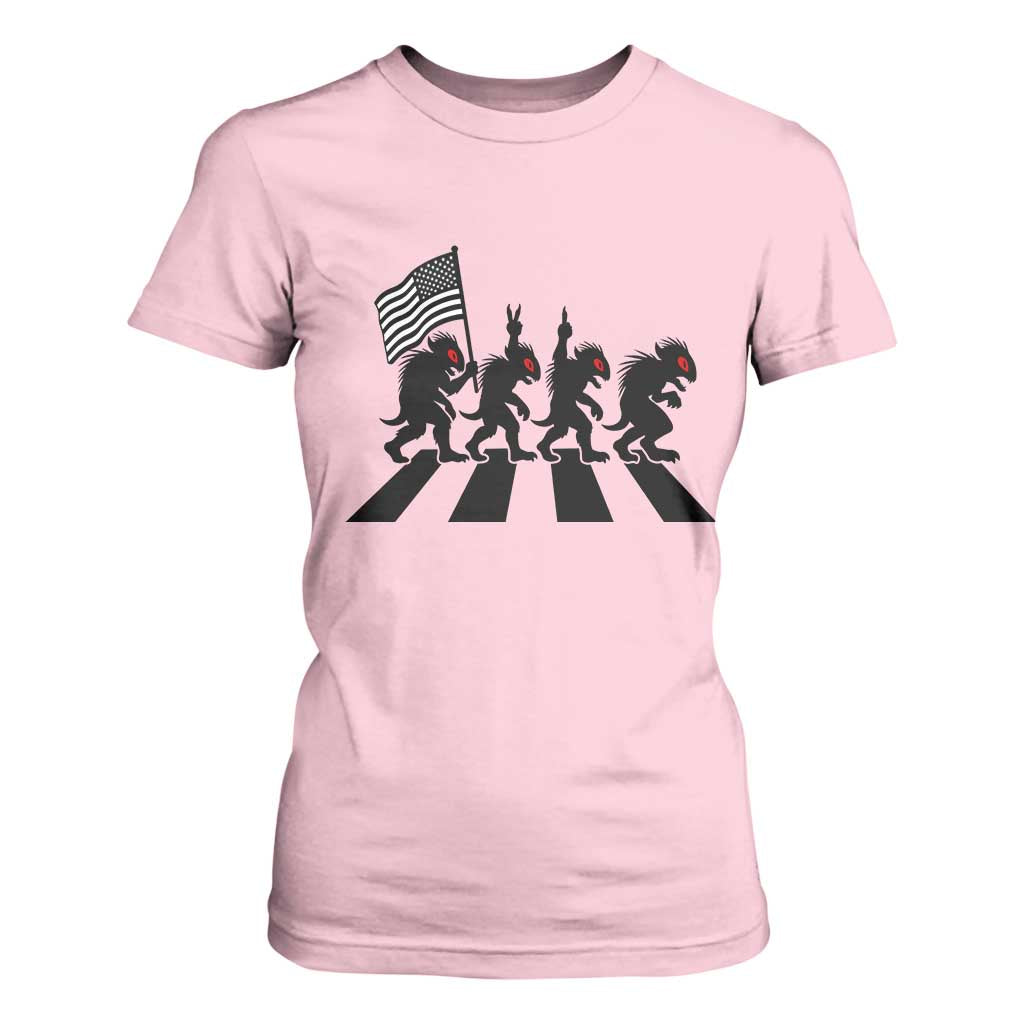 Patriotic Chupacabra T Shirt For Women Funny Cryptid Lover Gift TS12 Light Pink Print Your Wear