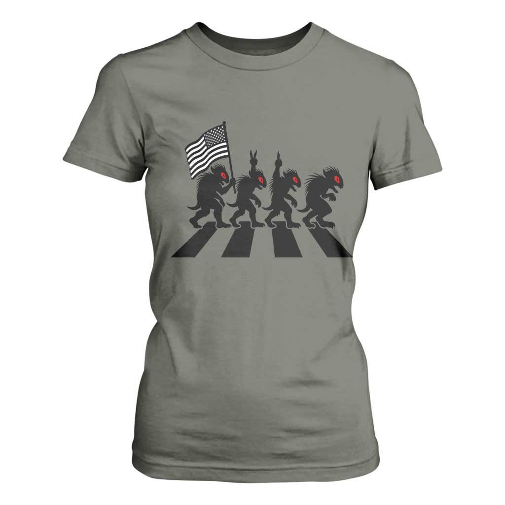 Patriotic Chupacabra T Shirt For Women Funny Cryptid Lover Gift TS12 Military Green Print Your Wear